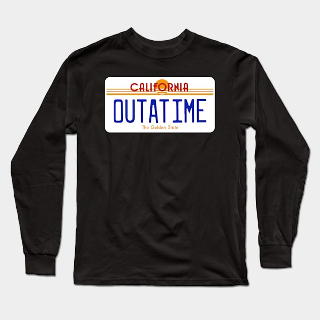 OUTATIME California License Plate Long Sleeve T-Shirt by tvshirts